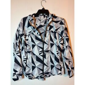 Kailas Windbreaker Jacket Womens Small Geometric Full Zip Hooded Hiking Active